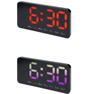 REGALWOVEN 2 Pcs Plastic Digital Dimmable Big Numbers Display Table Clock 8.3 x 4.3 x 1.2 Inches - 1 of 4