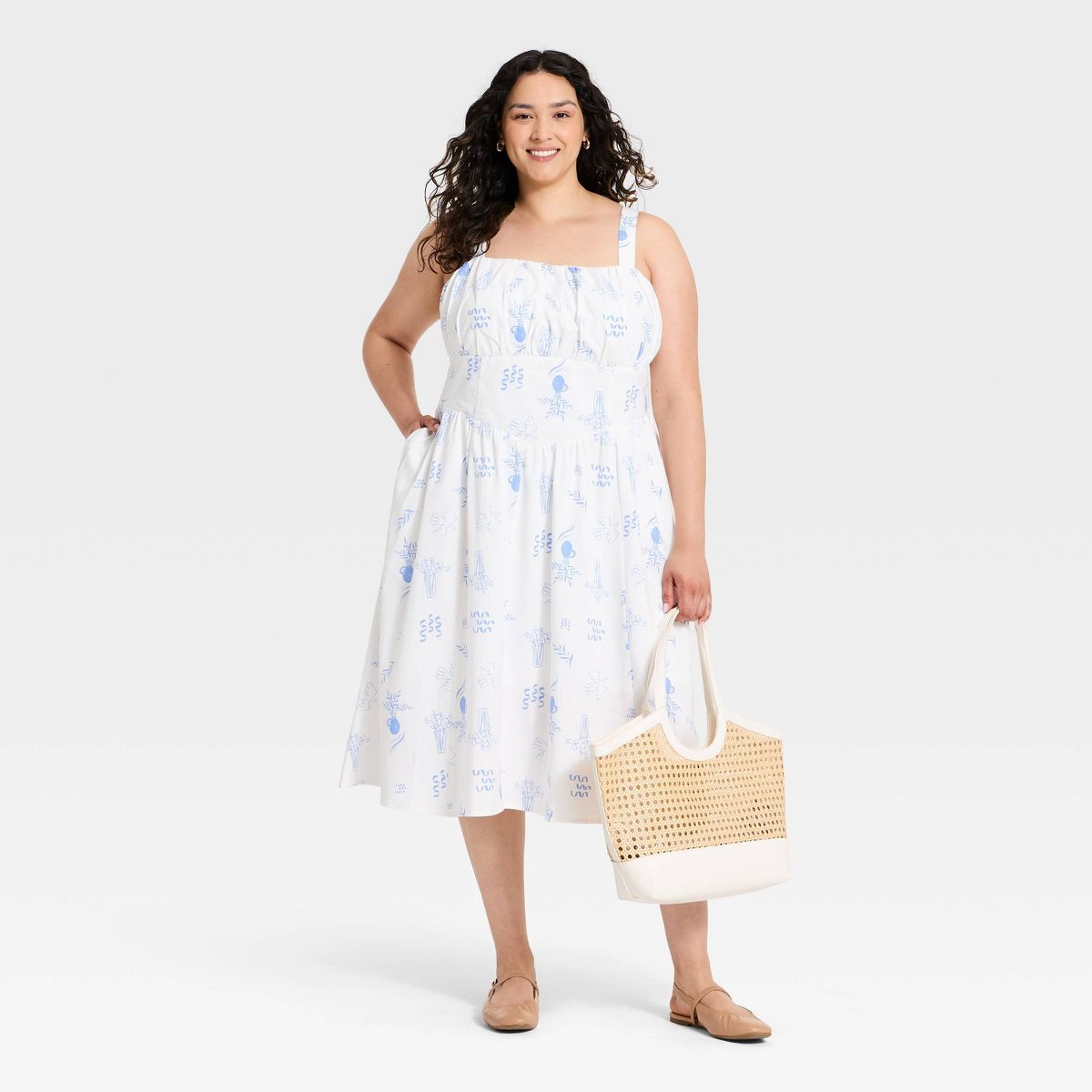 Women's Plus Midi A Line Dresses - Ava & Viv™ - thumbnail 3