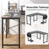 Tangkula L-Shaped Office Desk Modern Reversible Computer Desk with Storage Pocket & CPU Stand Corner Gaming Table with Sturdy Metal Frame - 4 of 4