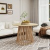 Coffee Table For Sale,Round Coffee Table With Grille Molding Base,Unique Coffee Table,Coffee Table In Living Room-Cuddlewood - 2 of 4