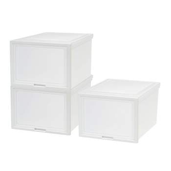 IRIS Plastic Stackable Chest Drawer in Gray (1-Drawer) (3-Pack