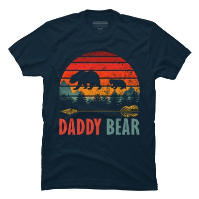 Men's Design By Humans Retro Forest Sunrise Daddy Bear By ZeusSE T-Shirt
