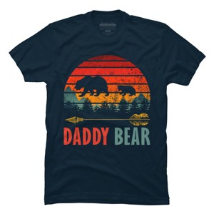 Men's Design By Humans Retro Forest Sunrise Daddy Bear By ZeusSE T-Shirt - 1 of 2