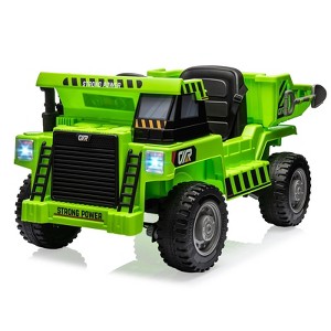 12V Electric Ride-On Dump Truck for Kids, Construction Vehicle with Remote Control, MP3/USB,Lights,Horn,Lifting Dump Bed - 1 of 4