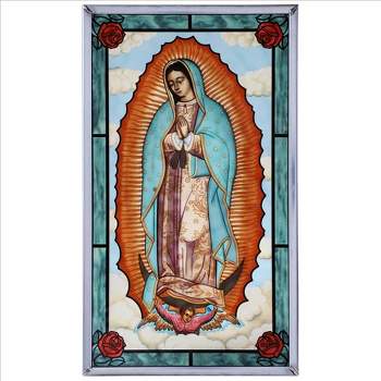 Design Toscano The Virgin of Guadalupe Religious Art Glass Panel