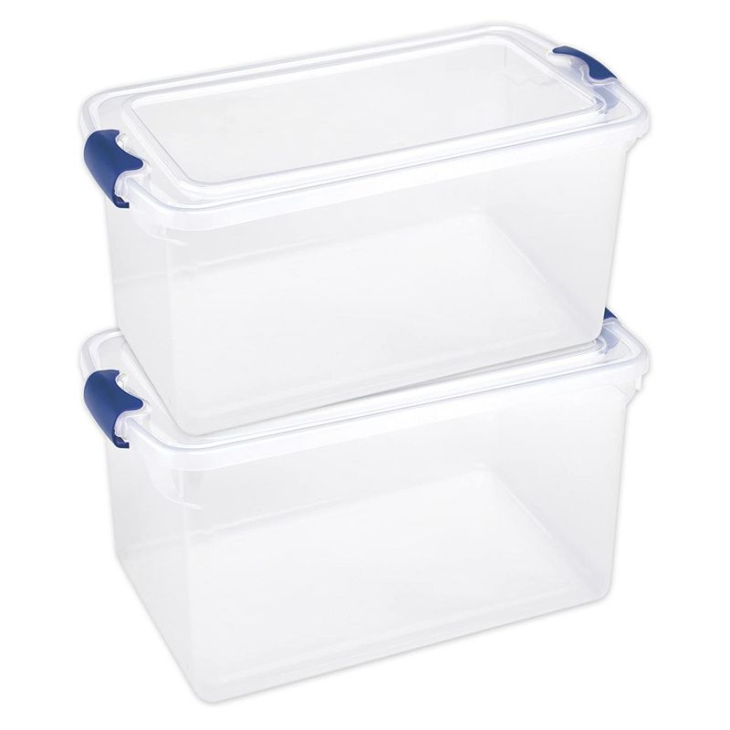 Homz 66 Qt Clear Storage Organizing Container Bin with Latching Lids, 3 of 8