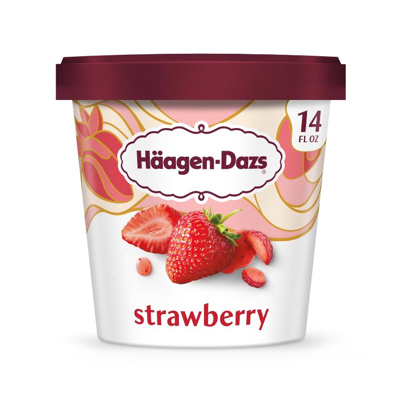 Haagen-Dazs Strawberry Ice Cream - 14oz, 1 of 9
