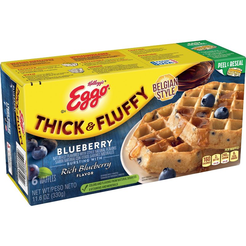 Eggo Thick &#38; Fluffy Frozen Blueberry Cobbler Waffles - 11.6oz/6ct, 1 of 9