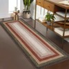 Indoor Modern Machine Washable Geometric Bordered Area Rugs - Soft Non Slip Floor Carpet for Home Office - 2 of 4
