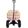 FURNIinspire Wheelbarrows And Lawn Carts Outdoor Wagon Pulling Air Tires Garden Cart, Lawn Cart With Pull Handle, Pink, 39“*19"*20" - 2 of 4