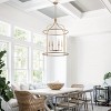 Dewdrop Farmhouse Lantern Pendant Light, 6-Light Deep Gold Iron Frame with Adjustable Chain, 39.96in ETL Listed Chandelier for Dining Room - 4 of 4