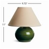 Plum & Post Charlie Mini Lamp - Green Crackle Glaze - Linen Shade  - 10" - 4 of 4