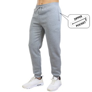 Blu Rock Men's Modern Fit Heavyweight Classic Fleece Jogger Sweatpants With Zipper Side Pockets - 1 of 4