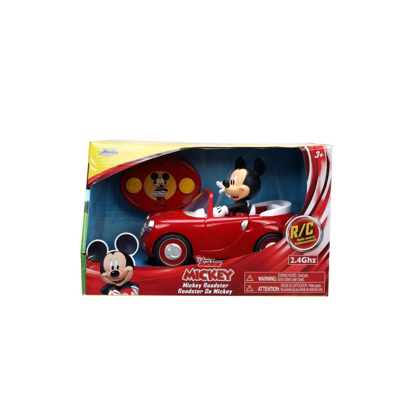 Jada Toys Disney Junior RC Mickey Mouse Club House Roadster Remote Control Vehicle 7&#34; Glossy Red, 3 of 11
