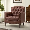 Enrique Traditional Genuine  Leather Armchair with Turned Legs | ARTFUL LIVING DESIGN - 2 of 4