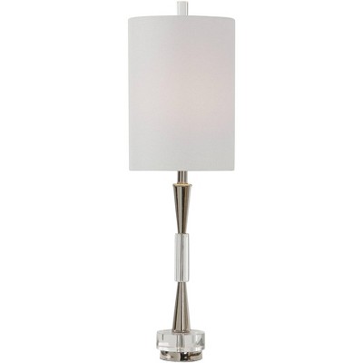 Azaria 33" Polished Nickel and Glass Buffet Lamp