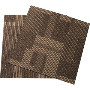 VEVOR Carpet Tiles Reusable, 24"x 24"Carpet Squares With Padding Attached, Soft Padded Carpet Tiles, Easy Install DIY (24Tiles, Mixed Brown) - 1 of 4