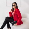 Coolmee Womens Casual Blazers Long Sleeve Notched Lapel Button Solid Slim Work Office Blazer Jackets Classic Workplace Jackets XL Red - 4 of 4