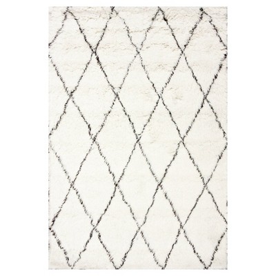 nuLOOM 100% Wool Hand Made Marrakech Shag Area Rug - Off-White (5' x 7')