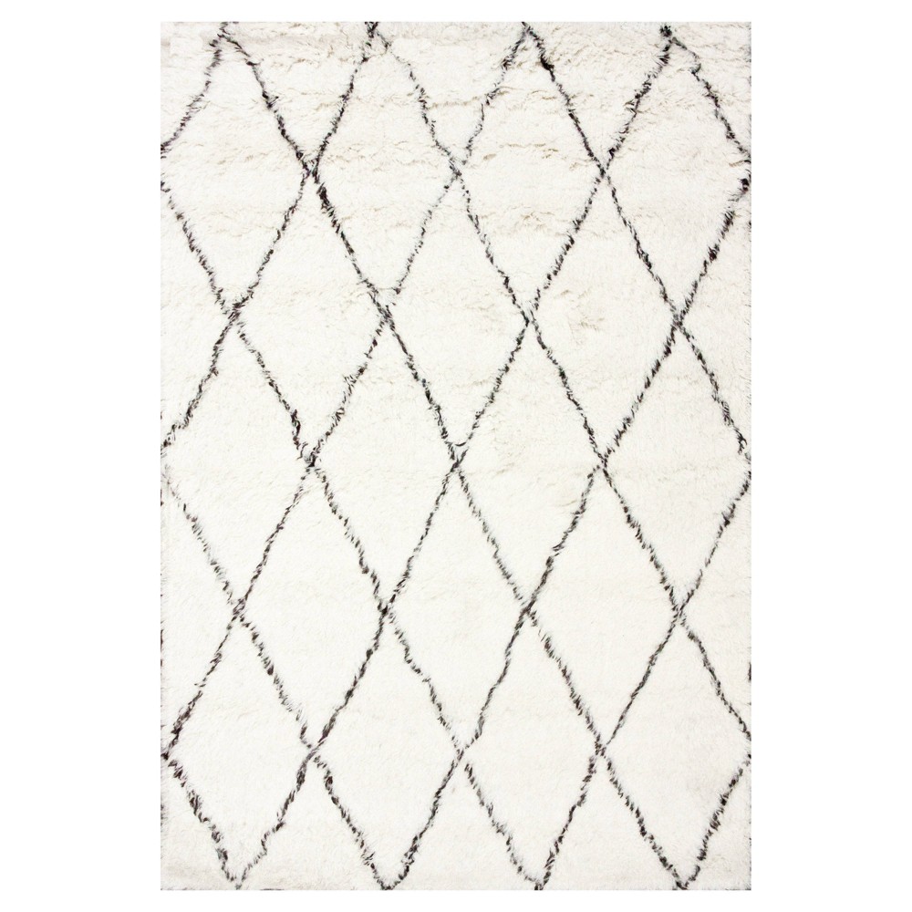 nuLOOM 100% Wool Hand Made Marrakech Shag Area Rug - Off-White (5' x 7')