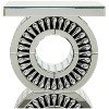 Olivia & May Glam Glass Pedestal Accent Table Silver: Round Entryway, No Assembly Luxury Furniture - 3 of 4