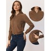 INSPIRE CHIC Women's Faux Suede Cropped Stand Collar Zip-Up Bomber Jackets - 2 of 4