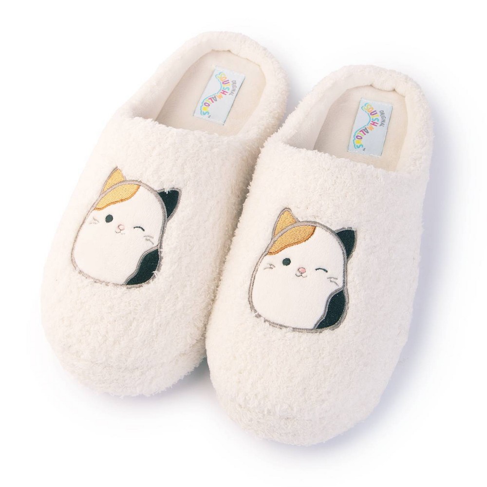 Squishmallows Women's Cam The Cat Plush Clog Slippers - Cream S