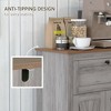 Farmhouse Barn Door Accent Cabinet with Drawer & Adjustable Shelf, Kitchen, Living Room, Bedroom Storage Sideboard - 4 of 4