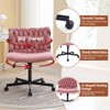Rolling Desk Chair, Gray Fabric Criss Cross Chair, Swivel Home Office Chair with Wheels, Wide Seat Computer Task Chair, Height Adjustable Vanity Chair - 4 of 4