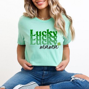 Simply Sage Market Women's Lucky Mama Stacked Short Sleeve Graphic Tee - 1 of 4