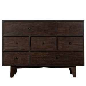 Vynxaria Solid Wood Spray-Painted Drawer Dresser & Buffet Cabinet with Retro Round Handles - Ideal for Dining Room, Living Room, Kitchen & Hallway. - 1 of 4