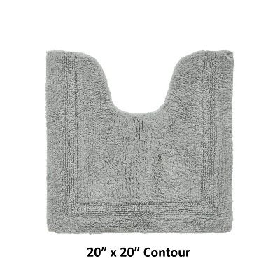 Luxurious Silver Cotton U-Shaped Contour Bath Rug 20" x 20"