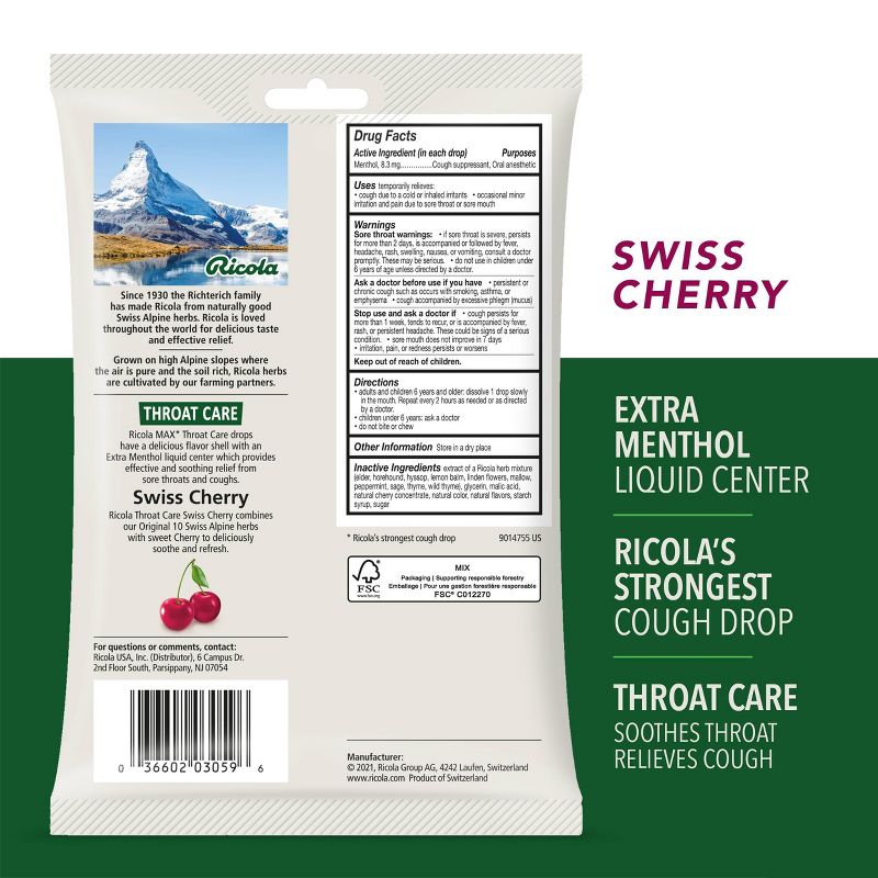 Ricola Max Throat Care Drops - Cherry - 34ct, 5 of 10