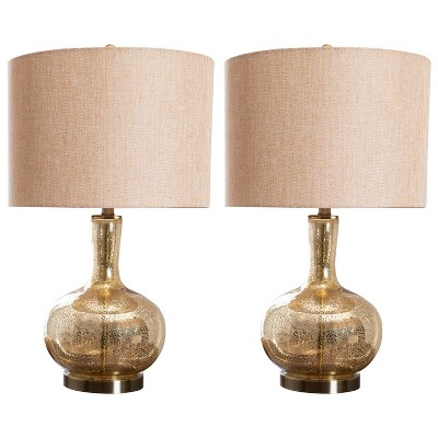 glass and gold table lamp