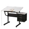 Runesay White Adjustable Drafting Drawing Table with Stool and 3 Drawers - 2 of 4
