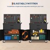 31.5" Metal Rolling Tool Cabinet, Tool Chest Cabinet Mobile Garage Workbench with 2 Drawers and Pegboard, with Adjustable Shelf, Black - 4 of 4