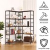5 Tier Corner Bookshelf, Industrial Bookshelves, L Shape Tall Bookcase with Storage - 4 of 4