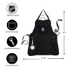 Evergreen Seattle Kraken Black Grill Apron- 26 x 30 Inches Durable Cotton with Tool Pockets and Beverage Holder - 2 of 4