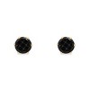 Steeltime Men's stainless steel and simulated black diamonds stud earrings. Color Options: Silver, Gold - 2 of 4