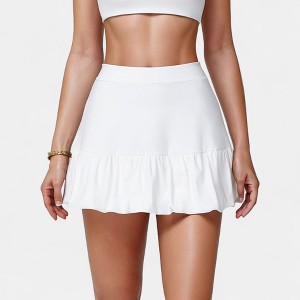 Anna-Kaci Active Women's Ruffle Hem High Waist Skort Built-In Shorts Stretch Waistband Flowy Lightweight Design - 1 of 4