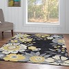 HomeStock Trio Wildflower Grey & Yellow 5x7, Transitional, Hand Tufted - 2 of 4