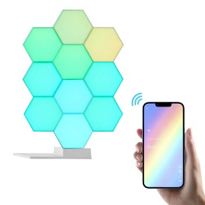 Yescom WiFi Smart LED Light Splicing 10 Blocks & Base Voice Control Home Valentine Decoration Gifts - 1 of 4