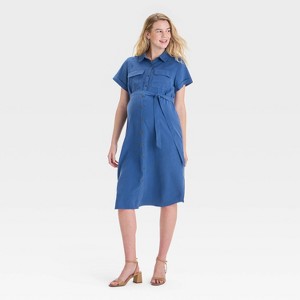 Short Sleeve Midi Maternity Shirtdress - Isabel Maternity by Ingrid & Isabel™ - 1 of 3