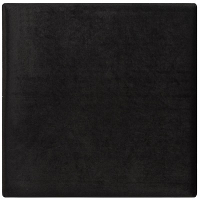 Rowan 21" Black Velvet Ottoman with Gold Base