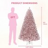 6 FT Prelit Artificial Christmas Tree,Rose Gold Tinsel Fake Christmas Tree w/Warm White LED Lights,Metal Stand&Branch Tips for Home, Office - 3 of 4