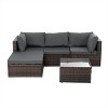 ELJGET 5 Piece Patio Furniture Set, Outdoor Sectional Sofa PE Rattan Conversation Set with Table & Thickened Cushions - 3 of 4
