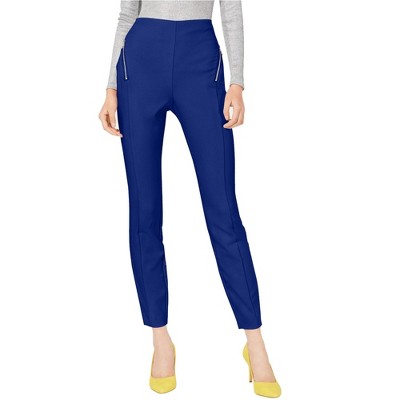 I.N.C International Concepts Womens Zip-Pocket Casual Trouser Pants, Blue, 4