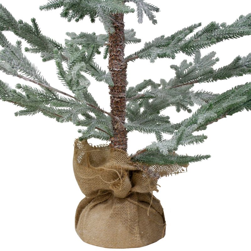 Northlight Frosted Slim Pine Artificial Christmas Tree in Burlap Base - 5' - Unlit, 5 of 7