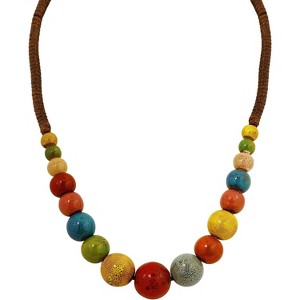 Boho Colorful Ceramic Beads Necklace Bohemian Jewelry Gift for Women - 1 of 4