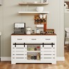 Sevobal Utility Storage Cabinets, Open lockers with Adjustable Shelves and Sliding Doors for Living Room Kitchen Hallway, White, 52.05"*15.75"*33.86" - 2 of 4